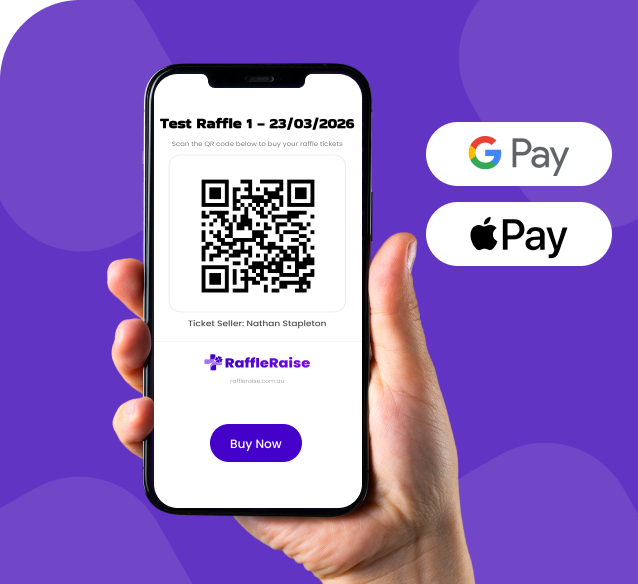 RaffleRaise QR code ticket sales illustration